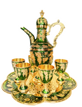 CONJUNTO COM CHALEIRA + 6 CÁLICES + PRATO DECORATIVO - CORES