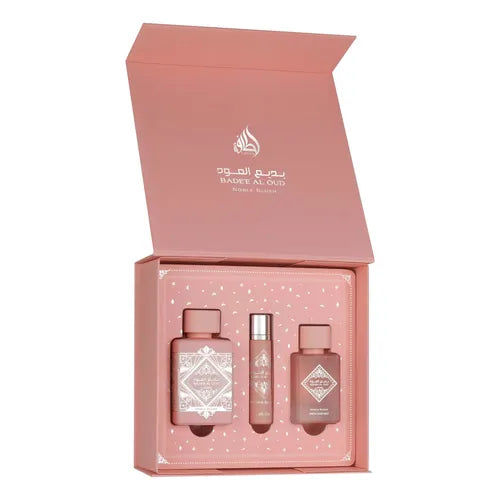 LATTAFA BADE'E AL OUD NOBLE BLUSH GIFT SET KIT 3 UNIDADES 100ML