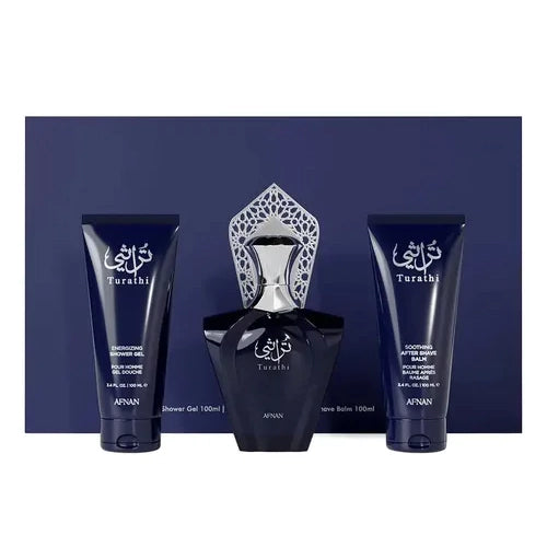 AFNAN TURATHI BLUE EDP 90ML KIT - 3 UNIDADES